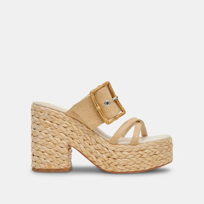 Dolce Vita Edwina Heels Lt Natural Raffia Women Heels