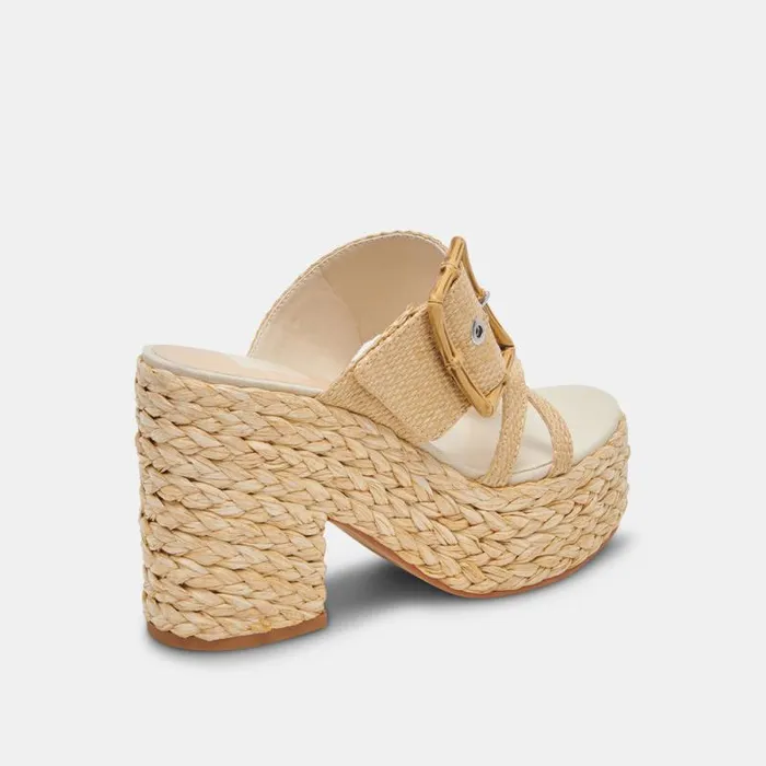 Dolce Vita Edwina Heels Lt Natural Raffia Women Heels