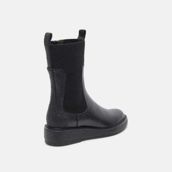 Dolce Vita Elyse H2O Wide Boots Black Leather Women Boots and Booties