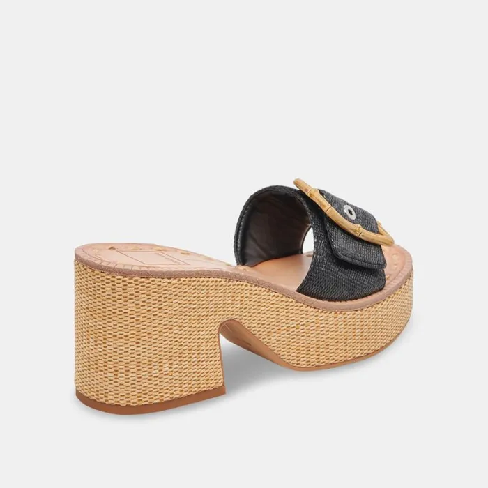 Dolce Vita Era Heels Onyx Raffia Women Heels