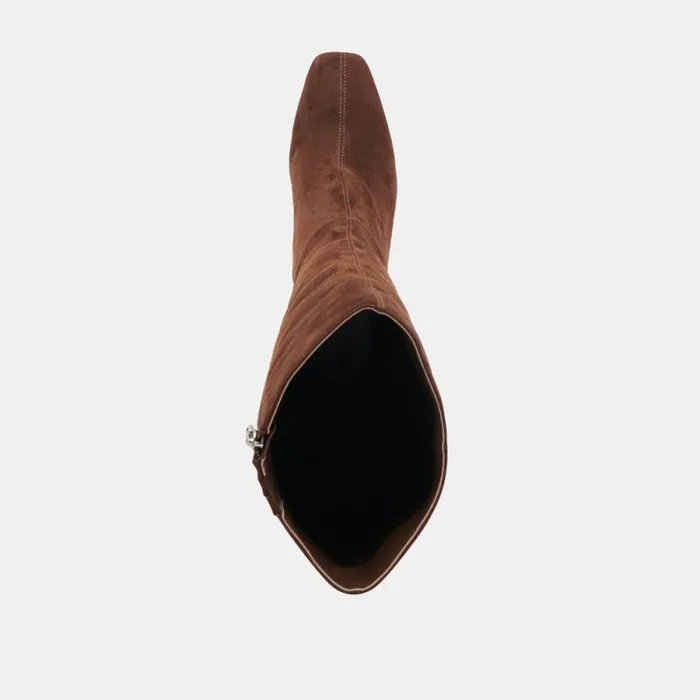 Dolce Vita Gyra Wide Calf Boots Dk Brown Suede Women Boots and Booties