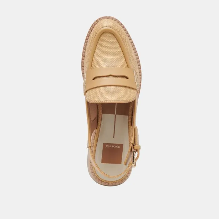 Dolce Vita Hardi Loafers Lt Natural Raffia Women Flats and Loafers