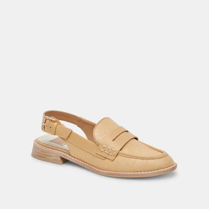 Dolce Vita Hardi Loafers Lt Natural Raffia Women Flats and Loafers