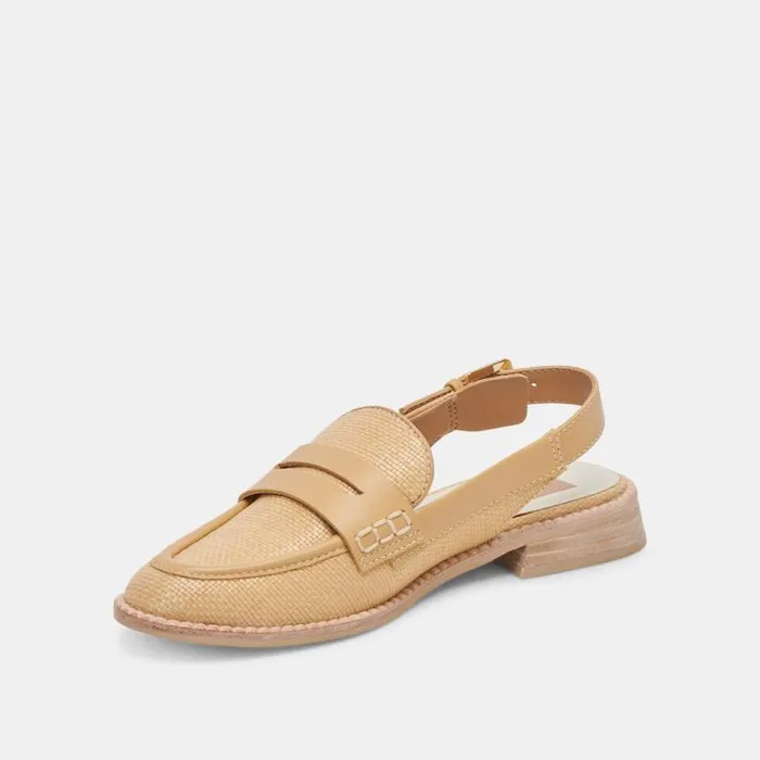 Dolce Vita Hardi Loafers Lt Natural Raffia Women Flats and Loafers