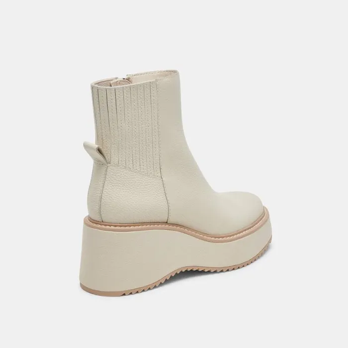 Dolce Vita Hilde Boots Ivory Leather Women Boots and Booties