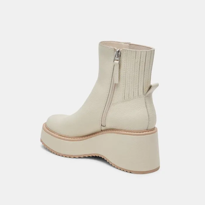 Dolce Vita Hilde Boots Ivory Leather Women Boots and Booties