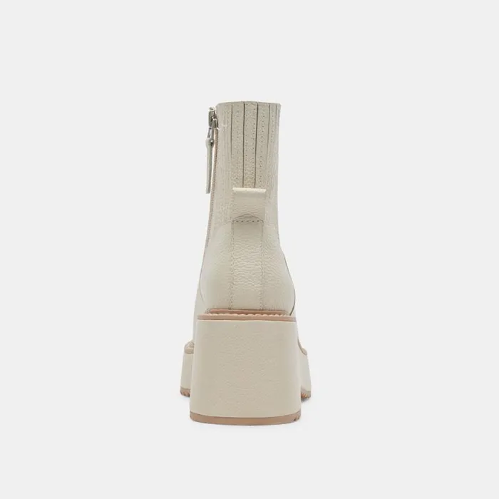 Dolce Vita Hilde Boots Ivory Leather Women Boots and Booties