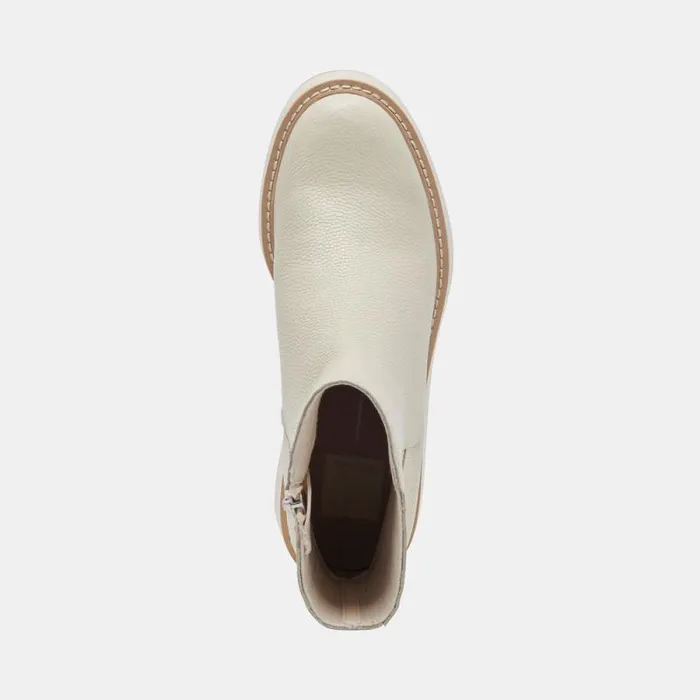 Dolce Vita Hilde Boots Ivory Leather Women Boots and Booties