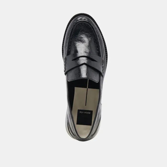 Dolce Vita Hilly Loafers Black Leather Women Flats and Loafers