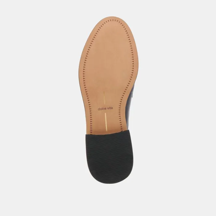 Dolce Vita Hilly Loafers Black Leather Women Flats and Loafers