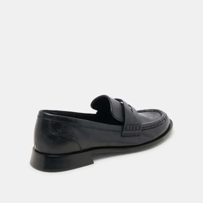 Dolce Vita Hilly Loafers Black Leather Women Flats and Loafers