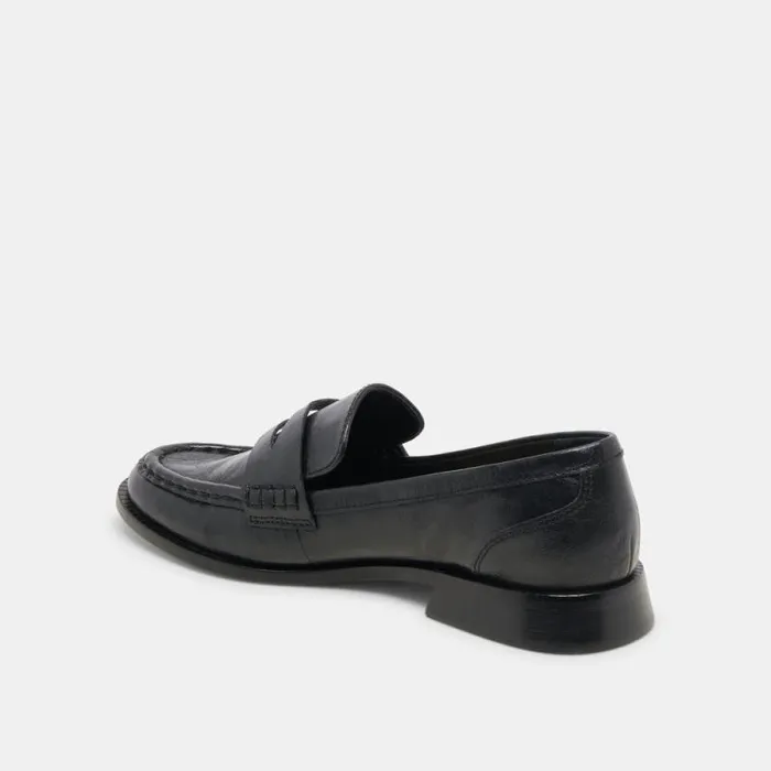 Dolce Vita Hilly Loafers Black Leather Women Flats and Loafers