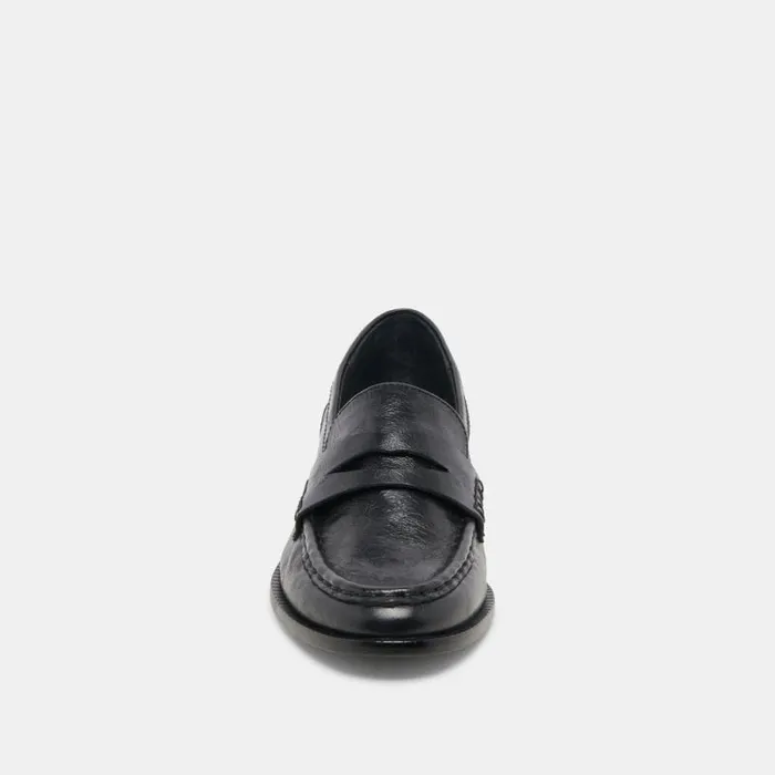 Dolce Vita Hilly Loafers Black Leather Women Flats and Loafers