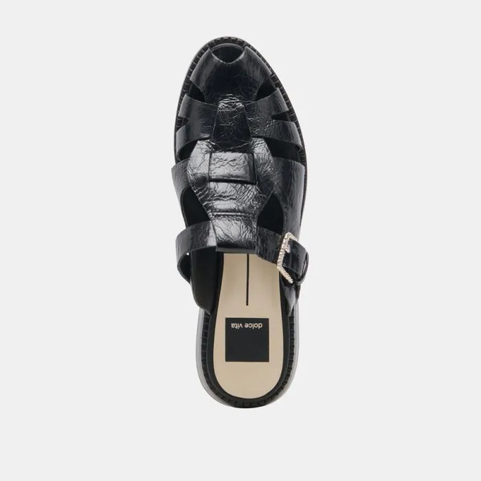 Dolce Vita Hippie Flats Midnight Crinkle Patent Women Flats and Loafers