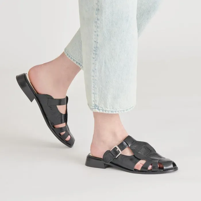 Dolce Vita Hippie Flats Midnight Crinkle Patent Women Flats and Loafers