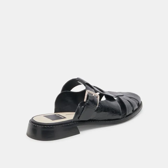 Dolce Vita Hippie Flats Midnight Crinkle Patent Women Flats and Loafers