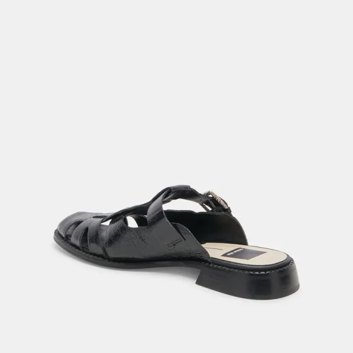 Dolce Vita Hippie Flats Midnight Crinkle Patent Women Flats and Loafers