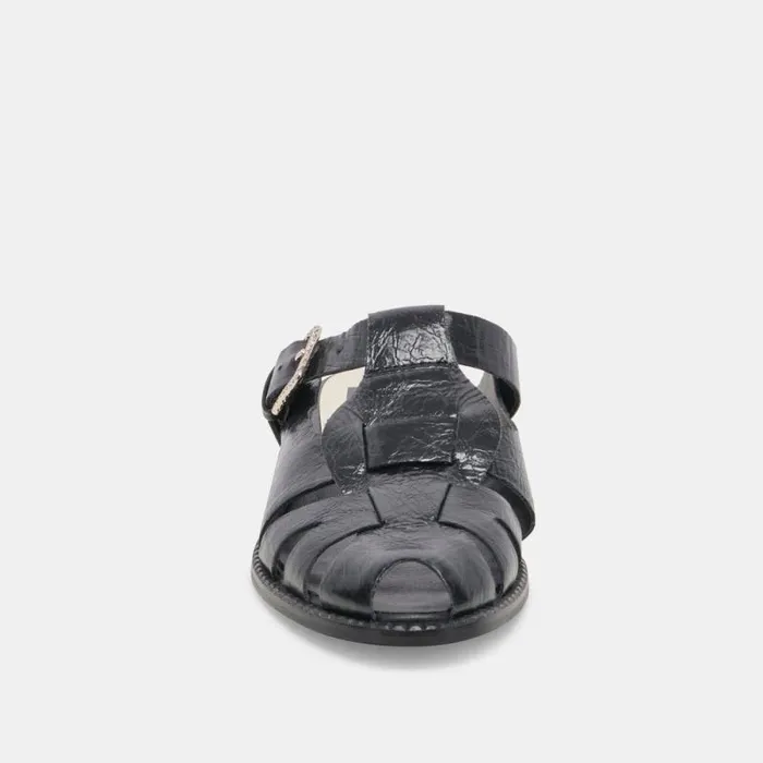 Dolce Vita Hippie Flats Midnight Crinkle Patent Women Flats and Loafers