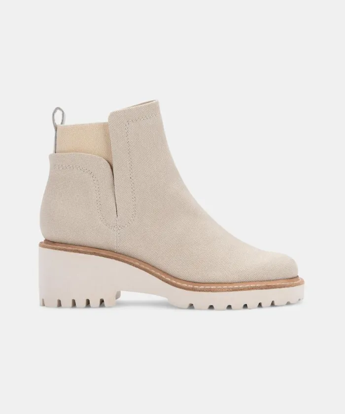 Dolce Vita Huey Booties Sandstone Canvas Women Boots and Booties