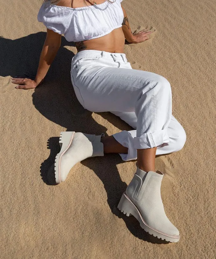 Dolce Vita Huey Booties Sandstone Canvas Women Boots and Booties