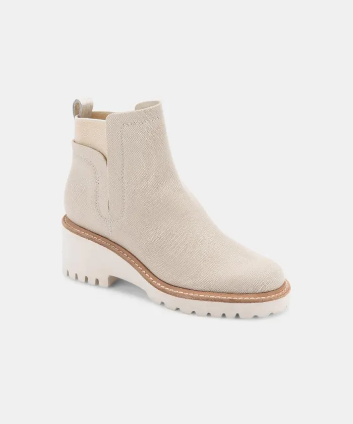 Dolce Vita Huey Booties Sandstone Canvas Women Boots and Booties