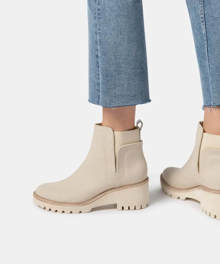 Dolce Vita Huey Booties Sandstone Canvas Women Boots and Booties