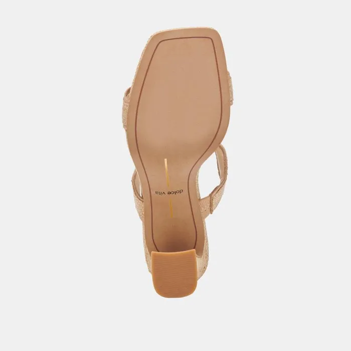 Dolce Vita Ilva Heels Lt Natural Raffia Women Heels