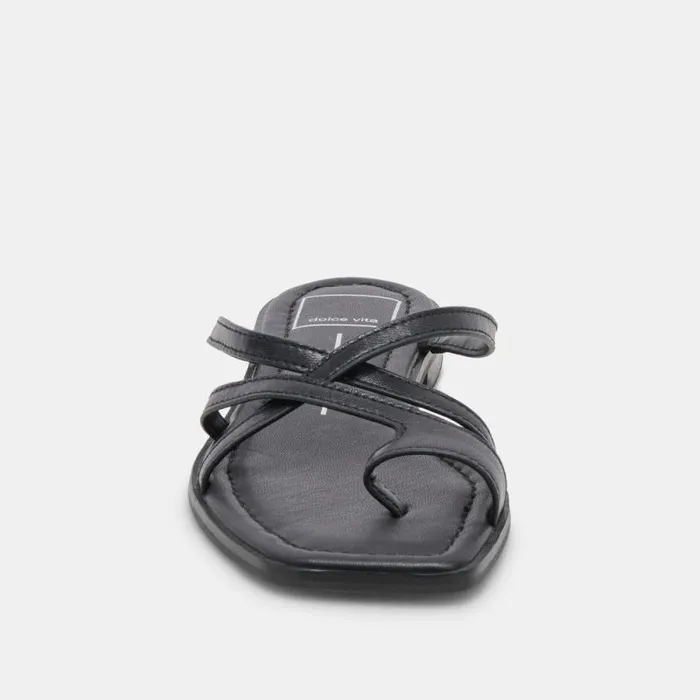 Dolce Vita Indigo Sandals Black Leather Women Sandals