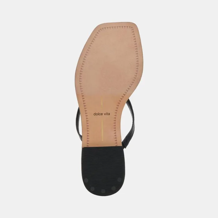 Dolce Vita Indigo Sandals Black Leather Women Sandals