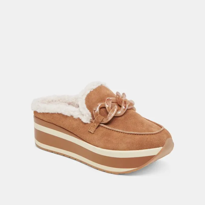Dolce Vita Jamey Plush Sneakers Pecan Suede Women Flats and Loafers