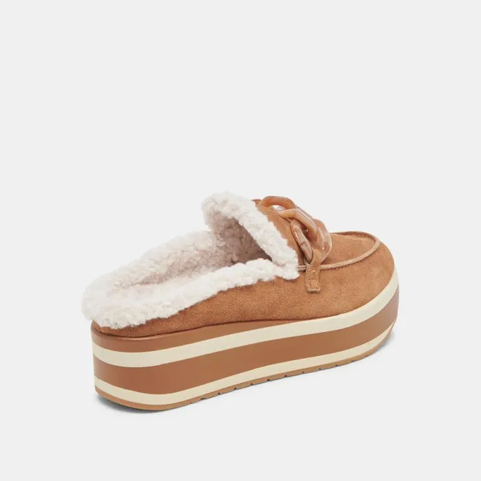 Dolce Vita Jamey Plush Sneakers Pecan Suede Women Flats and Loafers
