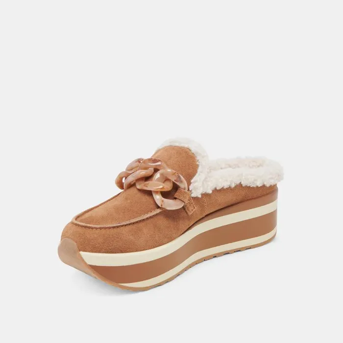 Dolce Vita Jamey Plush Sneakers Pecan Suede Women Flats and Loafers