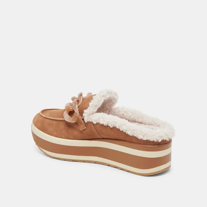 Dolce Vita Jamey Plush Sneakers Pecan Suede Women Flats and Loafers