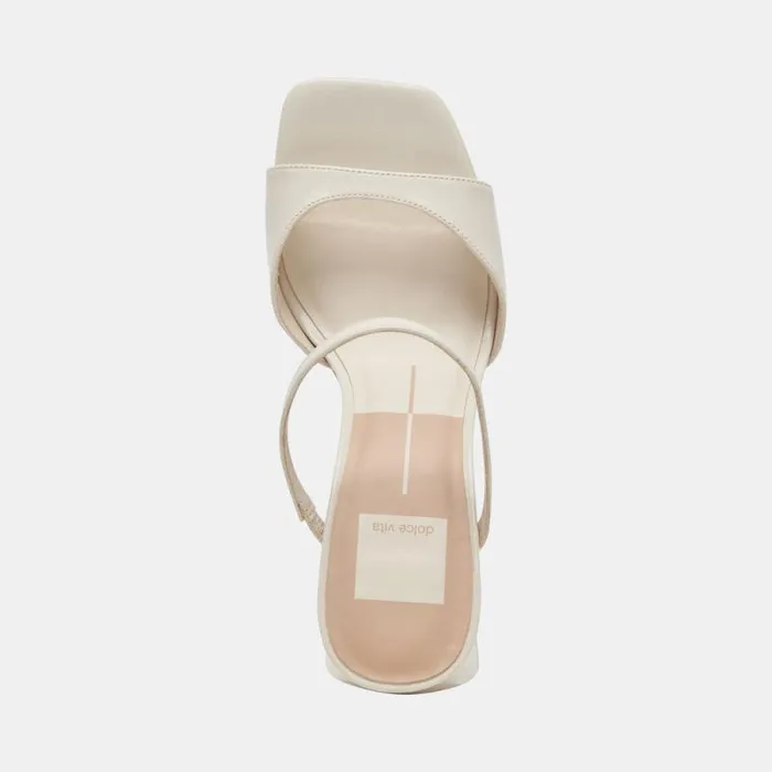 Dolce Vita Jemmy Heels Ivory Crinkle Patent Women Heels