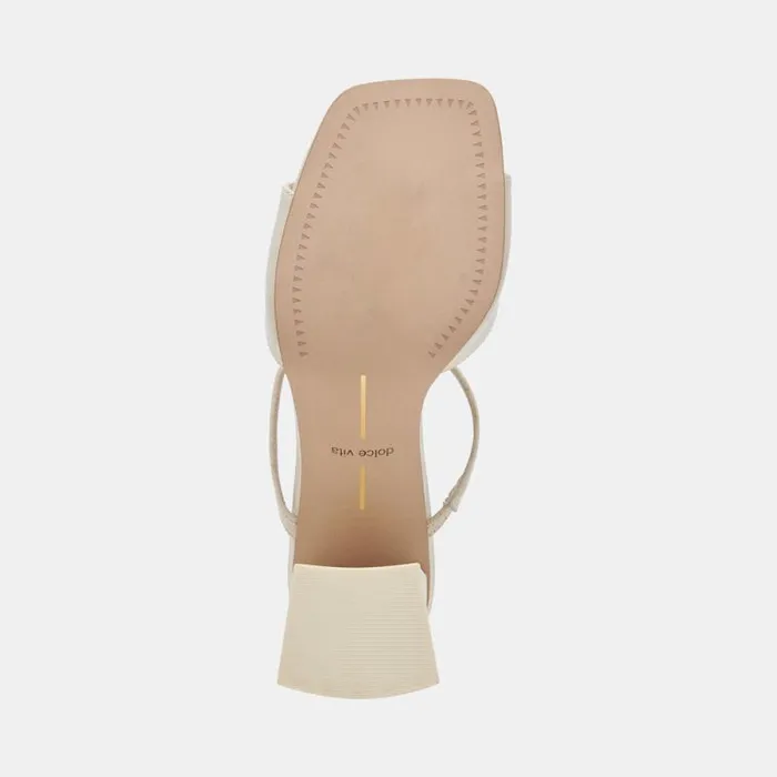 Dolce Vita Jemmy Heels Ivory Crinkle Patent Women Heels