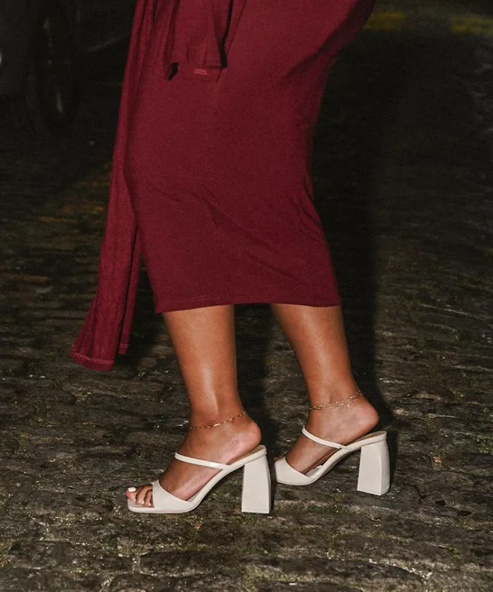 Dolce Vita Jemmy Heels Ivory Crinkle Patent Women Heels