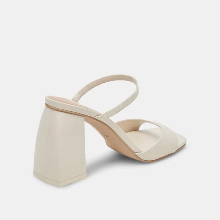 Dolce Vita Jemmy Heels Ivory Crinkle Patent Women Heels