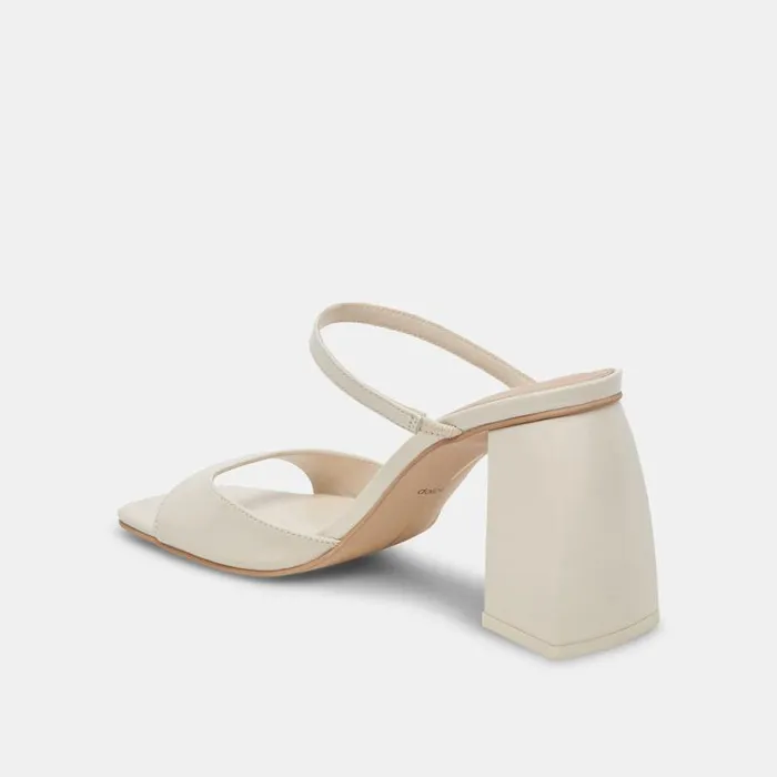 Dolce Vita Jemmy Heels Ivory Crinkle Patent Women Heels