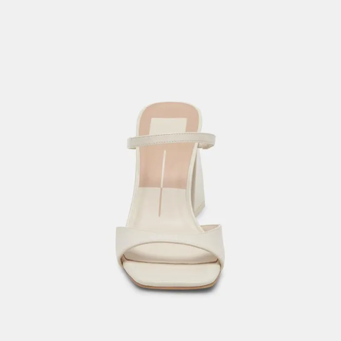 Dolce Vita Jemmy Heels Ivory Crinkle Patent Women Heels