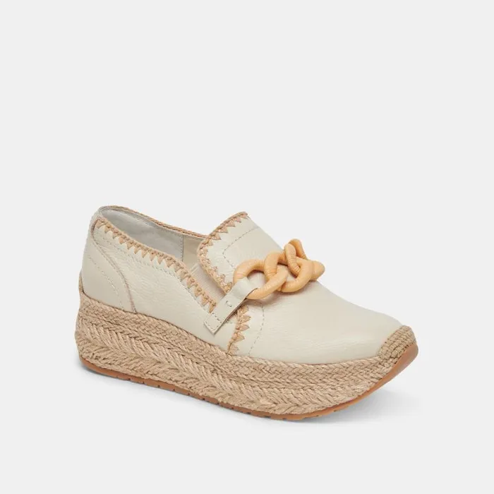 Dolce Vita Jhenee Espadrille Sneakers Ivory Leather Women Sneakers