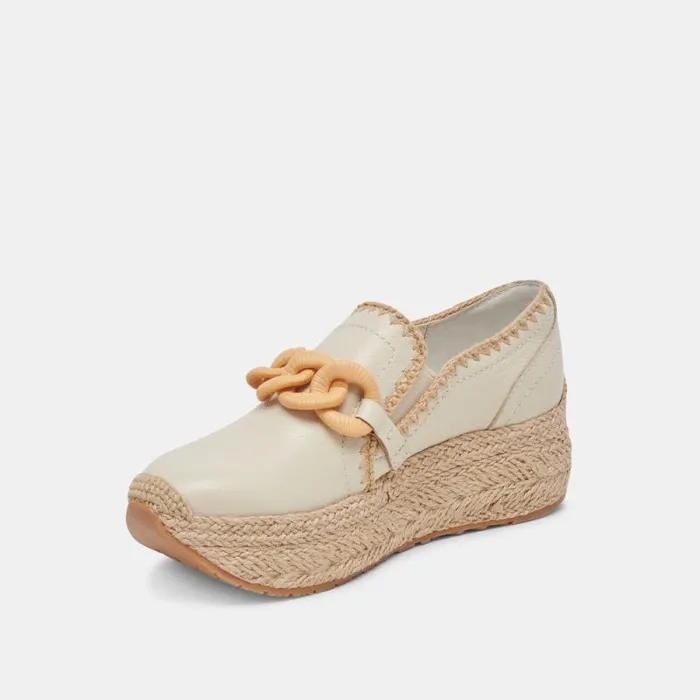 Dolce Vita Jhenee Espadrille Sneakers Ivory Leather Women Sneakers