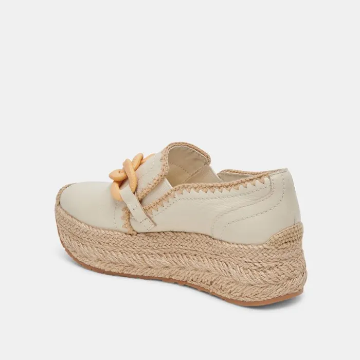 Dolce Vita Jhenee Espadrille Sneakers Ivory Leather Women Sneakers