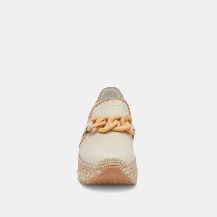 Dolce Vita Jhenee Espadrille Sneakers Ivory Leather Women Sneakers