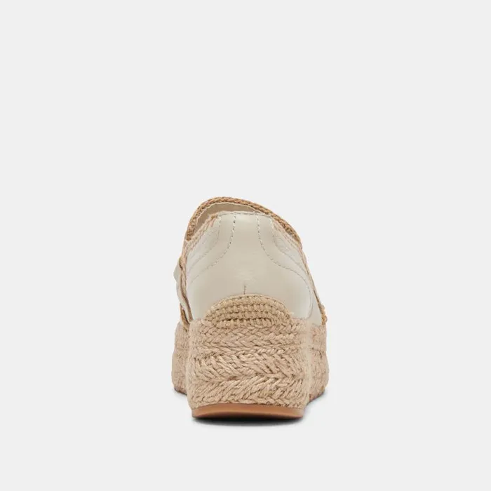 Dolce Vita Jhenee Espadrille Sneakers Ivory Leather Women Sneakers