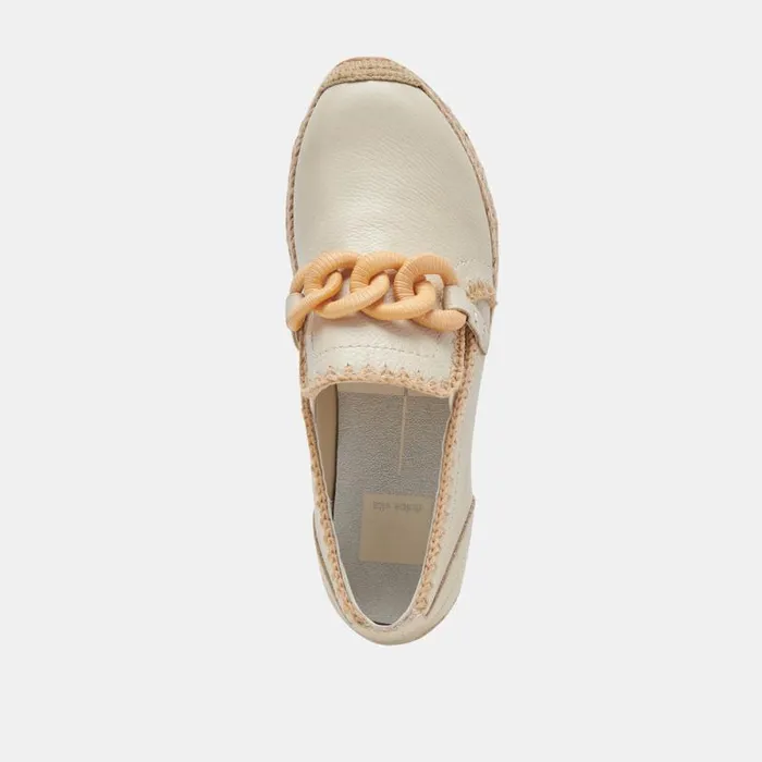 Dolce Vita Jhenee Espadrille Sneakers Ivory Leather Women Sneakers