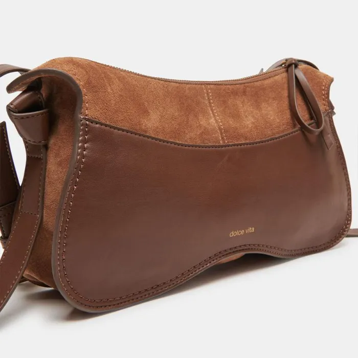 Dolce Vita Josie Shoulder Bag Pecan Suede Women Handbags