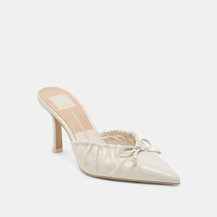 Dolce Vita Kairi Heels Ivory Crinkle Patent Women Heels