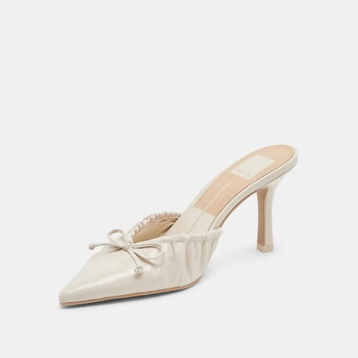 Dolce Vita Kairi Heels Ivory Crinkle Patent Women Heels