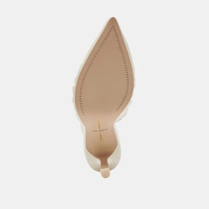 Dolce Vita Kairi Heels Ivory Crinkle Patent Women Heels