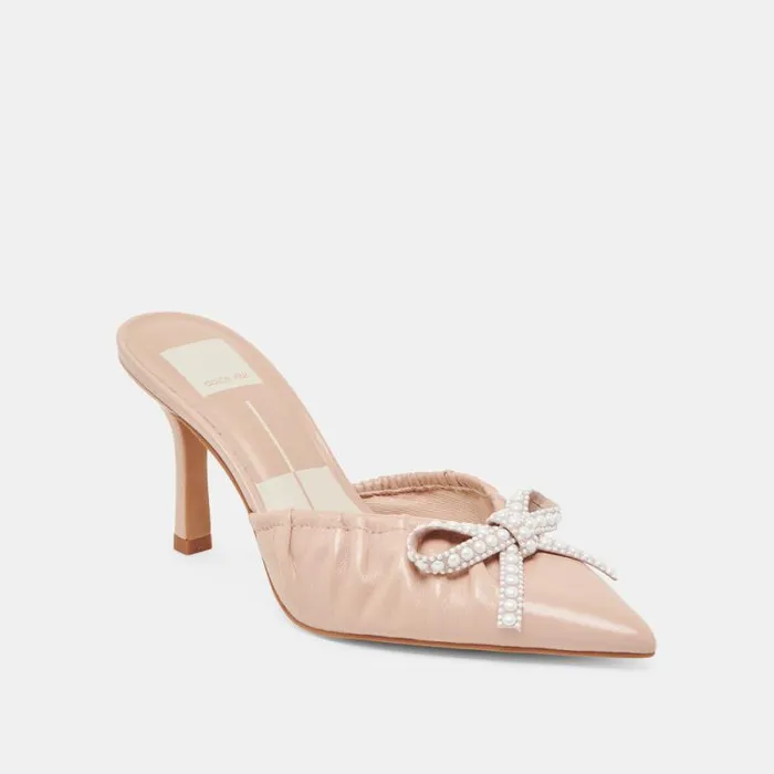 Dolce Vita Kairi Pearl Heels Blush Crinkle Patent Women Heels